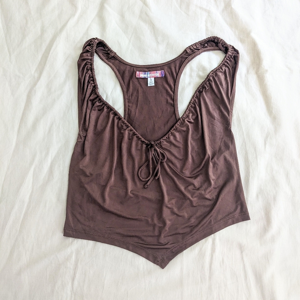 Urban Outfitters | Brown Sleeveless Silky Tank Top